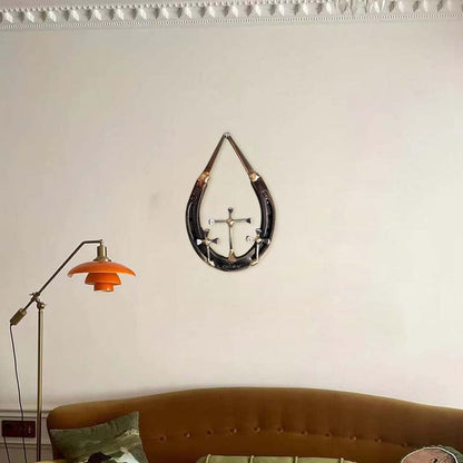 Horseshoe Nail Cross Wall Decoration