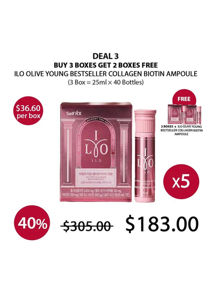 (BUY 3+2 FREE SMALL) 8EA ILO COLLAGEN DRINK = 40 BOTTLES