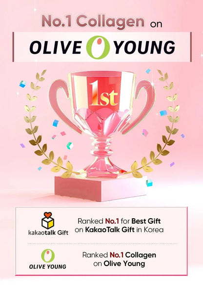 Trophy with '1st' on a pink background, featuring Olive Young and KakaoTalk branding.