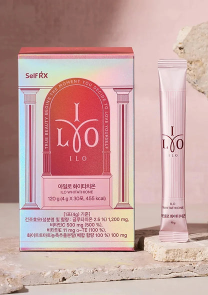 ILO whitening product packaging and tube on a light background