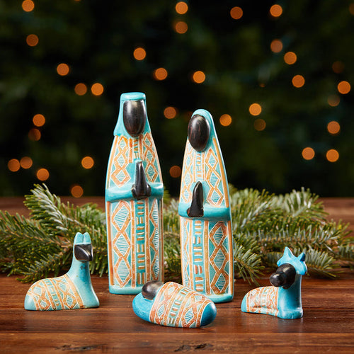 Kitenge Soapstone Nativity