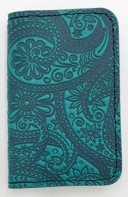 Leather Cardholder - Paisley