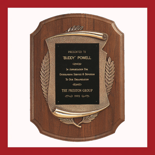 Legacy Walnut Scroll Plaque With Bronze Edition
