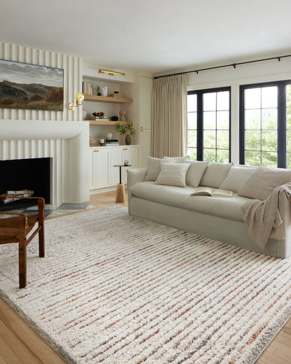 The Rug Corner Loloi Levitt Shag Ivory / Multi
