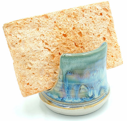 Liscom Hill Pottery - Seafoam and Teal Sponge Holder
