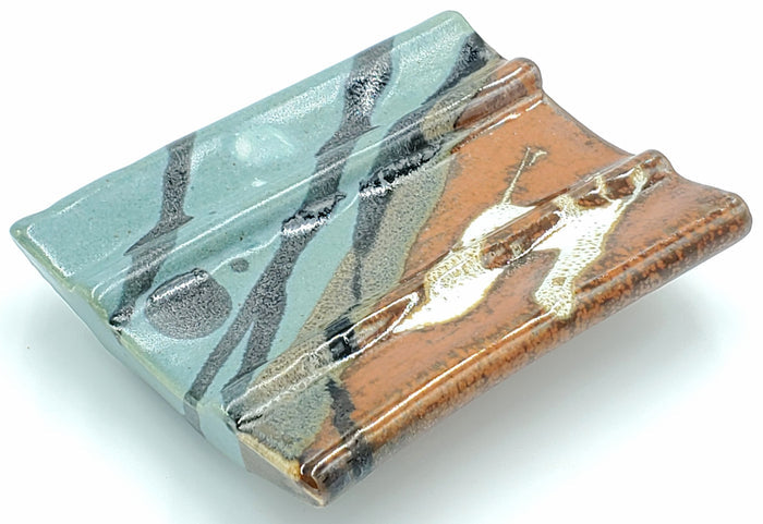 Liscom Hill Pottery - Seafoam Landscape Soap Dish