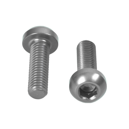 M5x0.8x16mm Water Bottle Cage Bolts - Silver - 2 Pack
