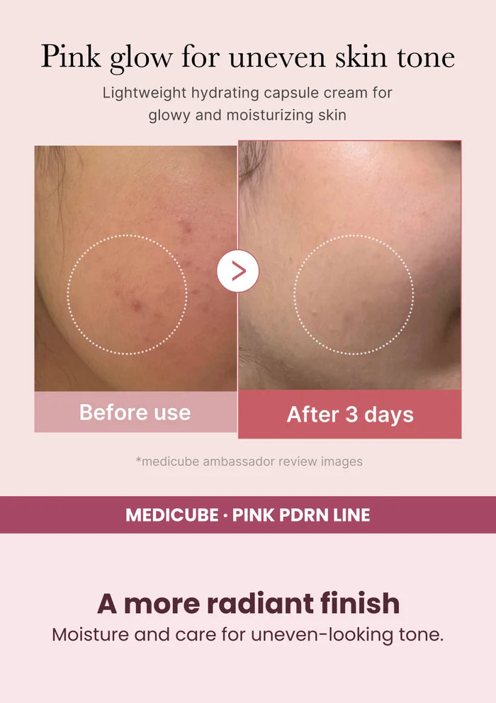 Medicube PDRN Pink Collagen Capsule Cream — A more radiant finish. Moisture and care for uneven-looking tone.