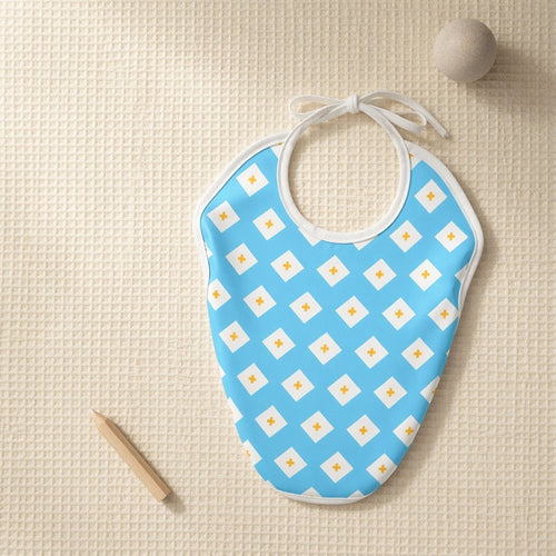 Mimi Baby Bib | Argyle | Geo Play | Bamboo-Cotton, Waterproof, Tagless | 0-4Y