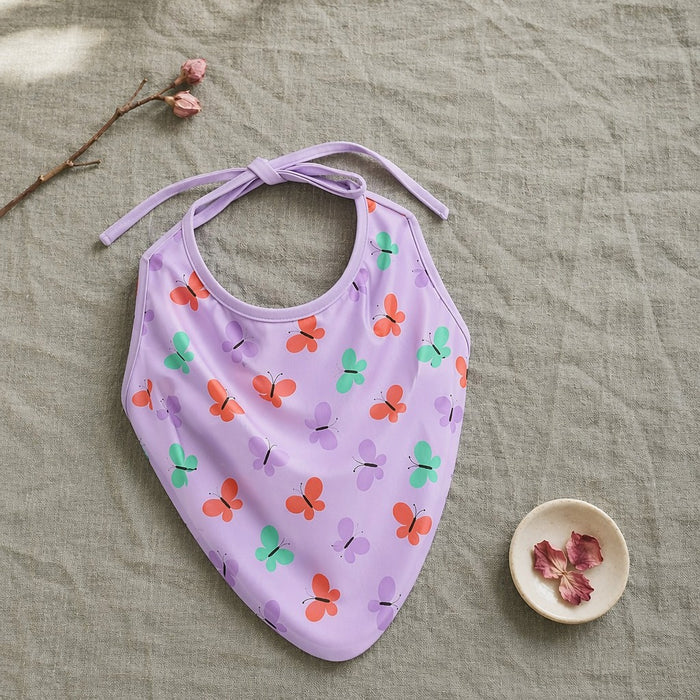Mimi Baby Bib | Butterfly Garden | Blossom | Bamboo-Cotton, Waterproof, Tagless | 0-4Y