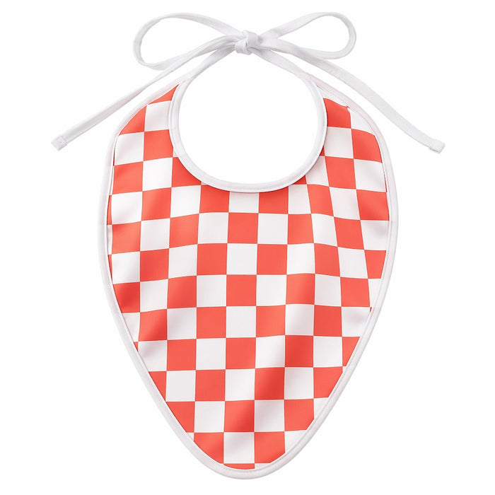 Mimi Baby Bib | Checkerboard | Geo Play | Bamboo-Cotton, Waterproof, Tagless | 0-4Y