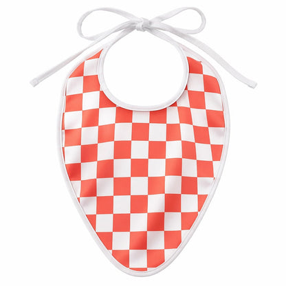 Mimi Baby Bib | Checkerboard | Geo Play | Bamboo-Cotton, Waterproof, Tagless | 0-4Y