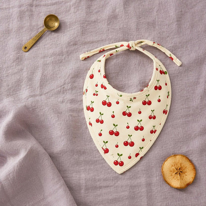 Mimi Baby Bib | Cherry Pair | Orchard | Bamboo-Cotton, Waterproof, Tagless | 0-4Y