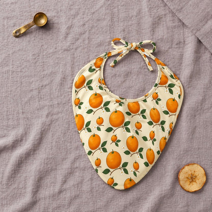 Mimi Baby Bib | Citrus Grove | Orchard | Bamboo-Cotton, Waterproof, Tagless | 0-4Y