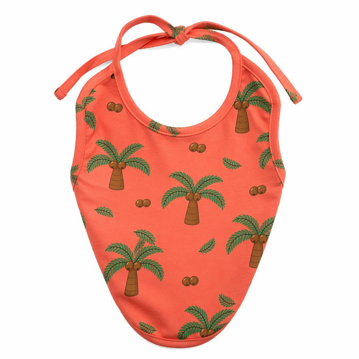 Mimi Baby Bib | Coconut Palm | Tropicale | Bamboo-Cotton, Waterproof, Tagless | 0-4Y