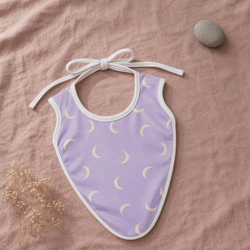 Mimi Baby Bib | Crescent Moon Scatter | Monsoon Magic | Bamboo-Cotton, Waterproof, Tagless | 0-4Y