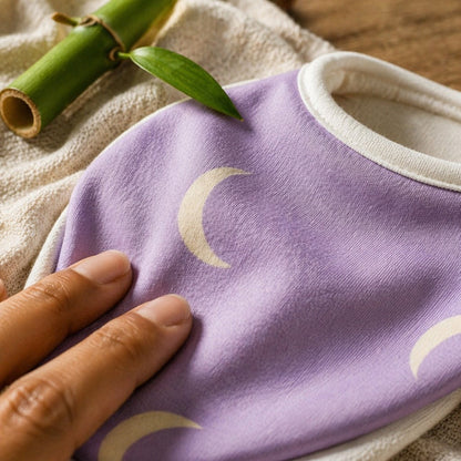 Mimi Baby Bib | Crescent Moon Scatter | Monsoon Magic | Bamboo-Cotton, Waterproof, Tagless | 0-4Y