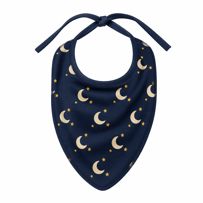 Mimi Baby Bib | Crescent Moon + Stars | Stardust | Bamboo-Cotton, Waterproof, Tagless | 0-4Y