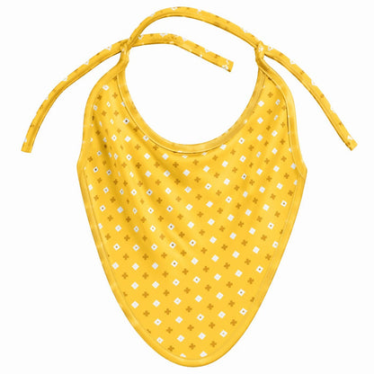 Mimi Baby Bib | Cross & Diamond | Geo Play | Bamboo-Cotton, Waterproof, Tagless | 0-4Y
