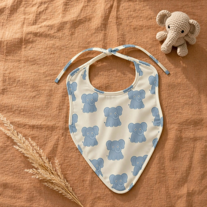 Mimi Baby Bib | Elephant Parade | Safari Tales | Bamboo-Cotton, Waterproof, Tagless | 0-4Y