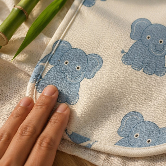 Mimi Baby Bib | Elephant Parade | Safari Tales | Bamboo-Cotton, Waterproof, Tagless | 0-4Y