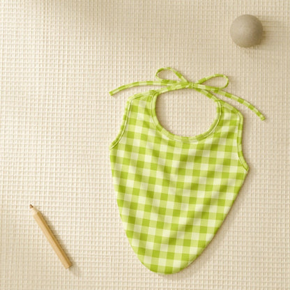 Mimi Baby Bib | Gingham | Geo Play | Bamboo-Cotton, Waterproof, Tagless | 0-4Y
