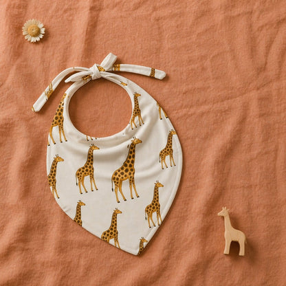 Mimi Baby Bib | Giraffe Royale | Safari Tales | Bamboo-Cotton, Waterproof, Tagless | 0-4Y