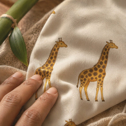 Mimi Baby Bib | Giraffe Royale | Safari Tales | Bamboo-Cotton, Waterproof, Tagless | 0-4Y