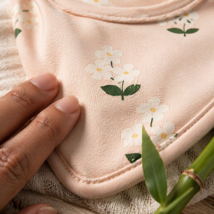 Mimi Baby Bib | Jasmine Bunch | Tropicale | Bamboo-Cotton, Waterproof, Tagless | 0-4Y
