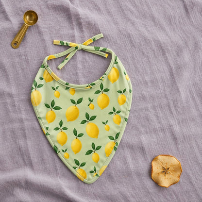 Mimi Baby Bib | Lemon Branch | Orchard | Bamboo-Cotton, Waterproof, Tagless | 0-4Y