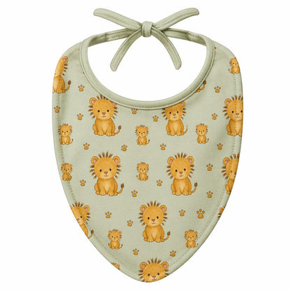 Mimi Baby Bib | Lion Cub | Safari Tales | Bamboo-Cotton, Waterproof, Tagless | 0-4Y