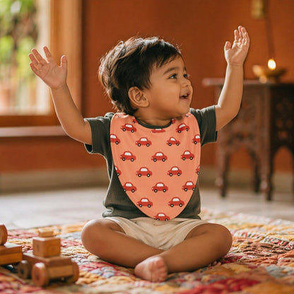 Mimi Baby Bib | Little Car | Little Voyager | Bamboo-Cotton, Waterproof, Tagless | 0-4Y