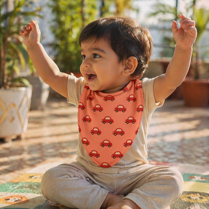 Mimi Baby Bib | Little Car | Little Voyager | Bamboo-Cotton, Waterproof, Tagless | 0-4Y