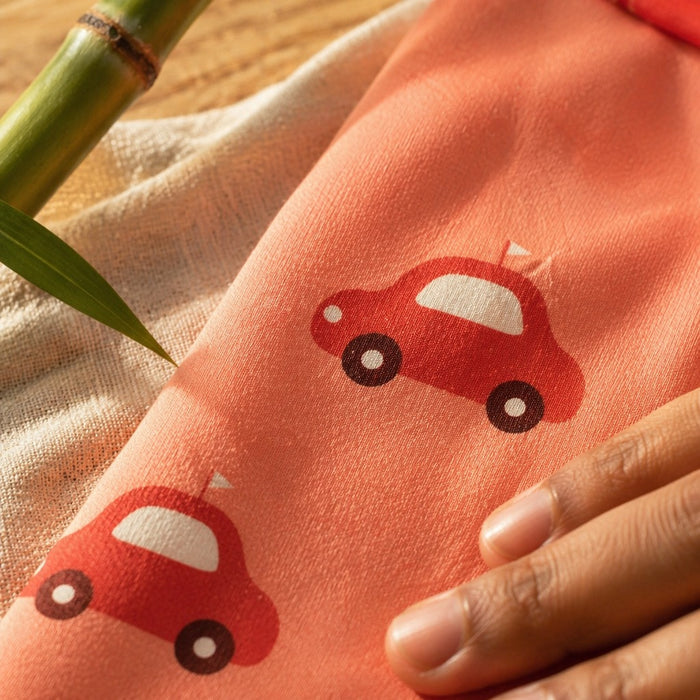 Mimi Baby Bib | Little Car | Little Voyager | Bamboo-Cotton, Waterproof, Tagless | 0-4Y