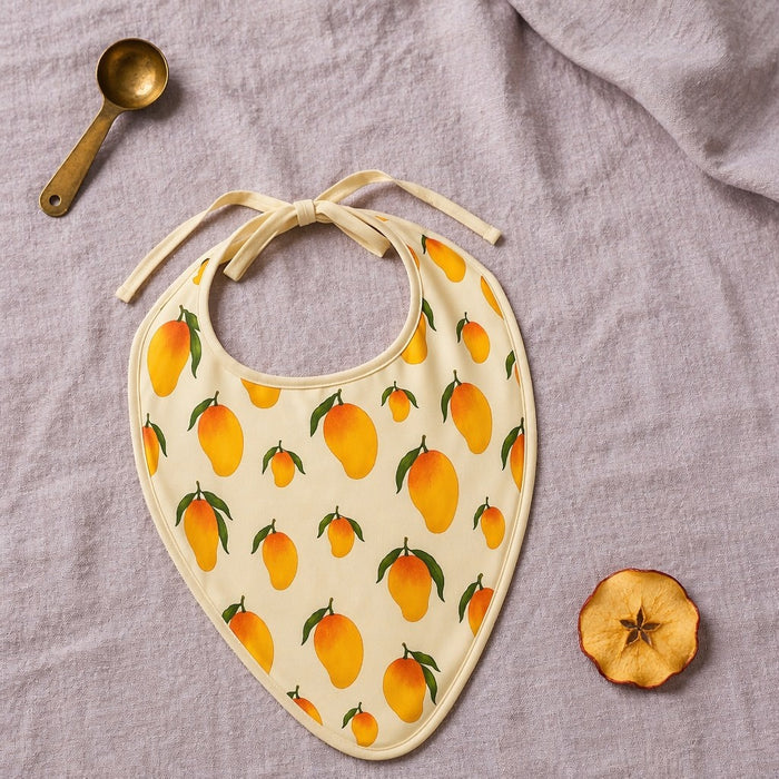 Mimi Baby Bib | Mango Grove | Orchard | Bamboo-Cotton, Waterproof, Tagless | 0-4Y