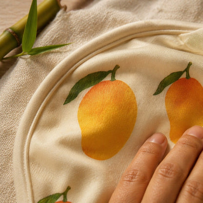 Mimi Baby Bib | Mango Grove | Orchard | Bamboo-Cotton, Waterproof, Tagless | 0-4Y