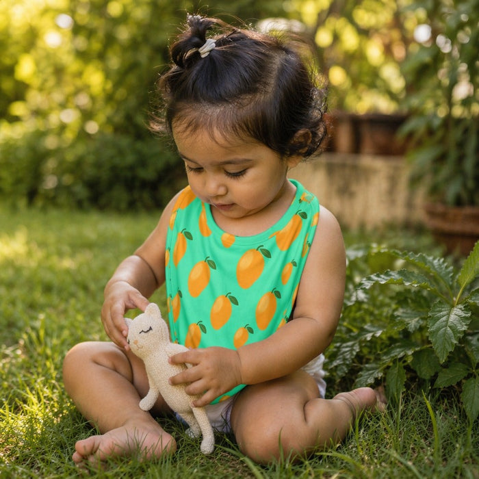 Mimi Baby Bib | Mango Grove | Tropicale | Bamboo-Cotton, Waterproof, Tagless | 0-4Y