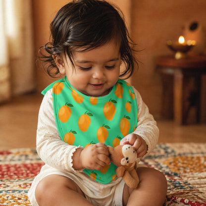 Mimi Baby Bib | Mango Grove | Tropicale | Bamboo-Cotton, Waterproof, Tagless | 0-4Y