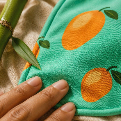 Mimi Baby Bib | Mango Grove | Tropicale | Bamboo-Cotton, Waterproof, Tagless | 0-4Y