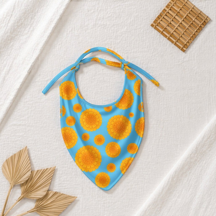 Mimi Baby Bib | Marigold Burst | Tropicale | Bamboo-Cotton, Waterproof, Tagless | 0-4Y