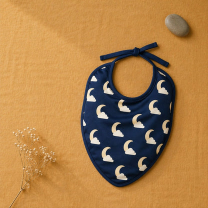 Mimi Baby Bib | Moon + Cloud | Stardust | Bamboo-Cotton, Waterproof, Tagless | 0-4Y