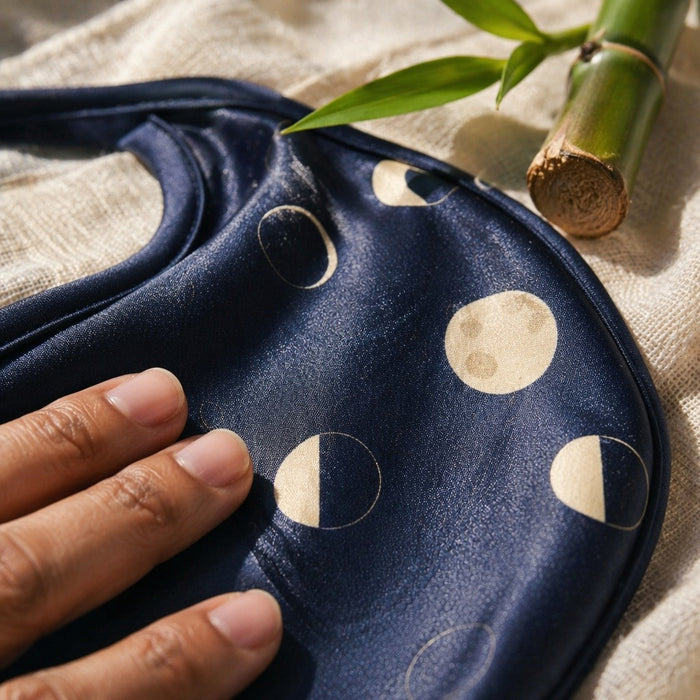 Mimi Baby Bib | Moon Phases | Stardust | Bamboo-Cotton, Waterproof, Tagless | 0-4Y