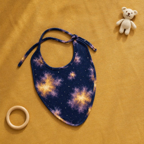 Mimi Baby Bib | Nebula | Stardust | Bamboo-Cotton, Waterproof, Tagless | 0-4Y