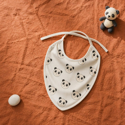 Mimi Baby Bib | Panda Face | Safari Tales | Bamboo-Cotton, Waterproof, Tagless | 0-4Y