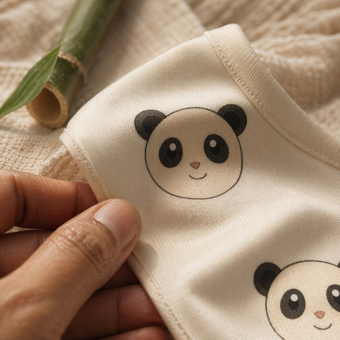 Mimi Baby Bib | Panda Face | Safari Tales | Bamboo-Cotton, Waterproof, Tagless | 0-4Y