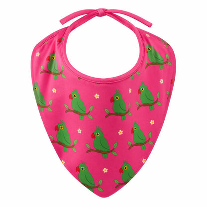 Mimi Baby Bib | Parrot on Branch | Tropicale | Bamboo-Cotton, Waterproof, Tagless | 0-4Y