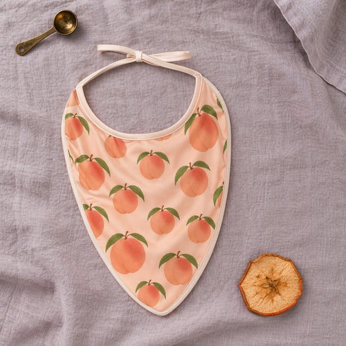 Mimi Baby Bib | Peach Garden | Orchard | Bamboo-Cotton, Waterproof, Tagless | 0-4Y