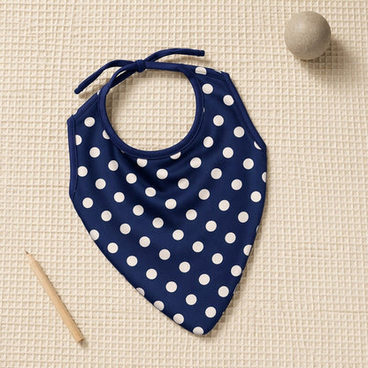 Mimi Baby Bib | Polka Dots | Geo Play | Bamboo-Cotton, Waterproof, Tagless | 0-4Y