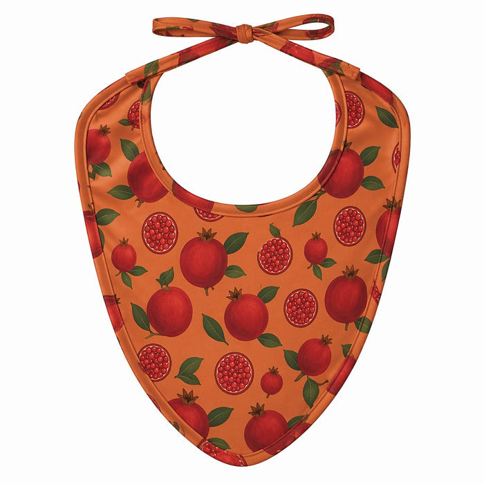 Mimi Baby Bib | Pomegranate Crown | Orchard | Bamboo-Cotton, Waterproof, Tagless | 0-4Y