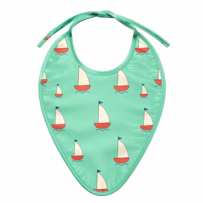 Mimi Baby Bib | Sailboat | Little Voyager | Bamboo-Cotton, Waterproof, Tagless | 0-4Y